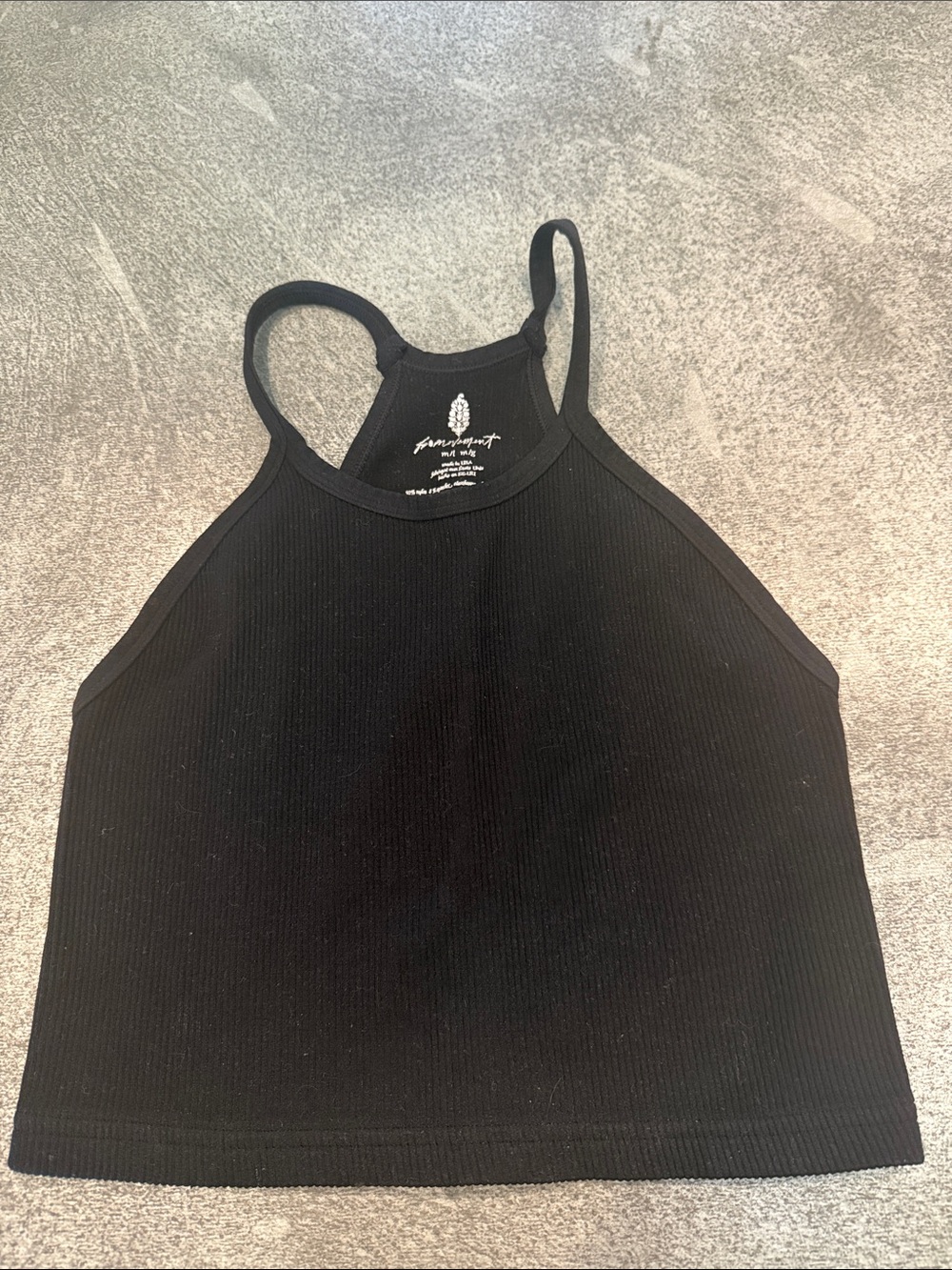 FP Movement by Free People Black Ribbed Crop Tank